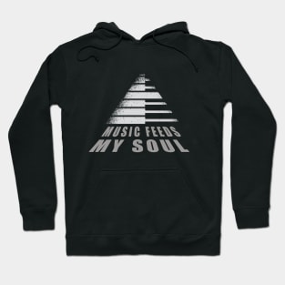 Music feeds my soul, colourful piano, composition, Music Quotes Hoodie